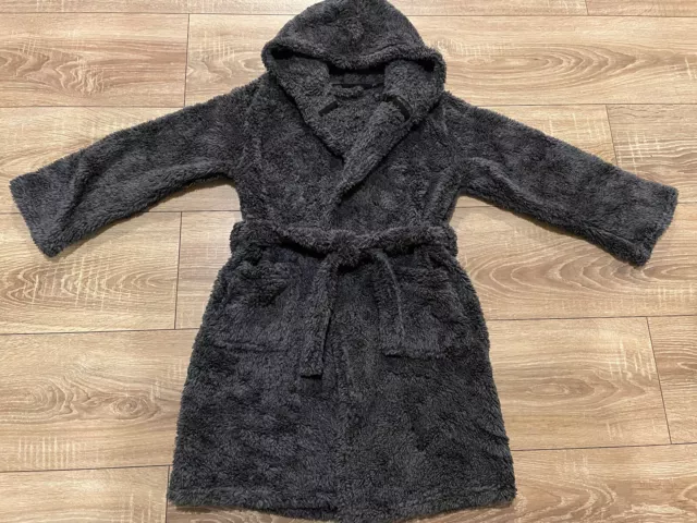 NEW Boys Charcoal Fluffy/Fleece Dressing Gown. Age 10-11