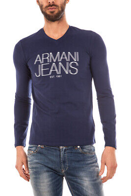 ARMANI T shirt Maglietta Armani Jeans AJ Sweatshirt Cotone Uomo Panna A6H13MV C1 