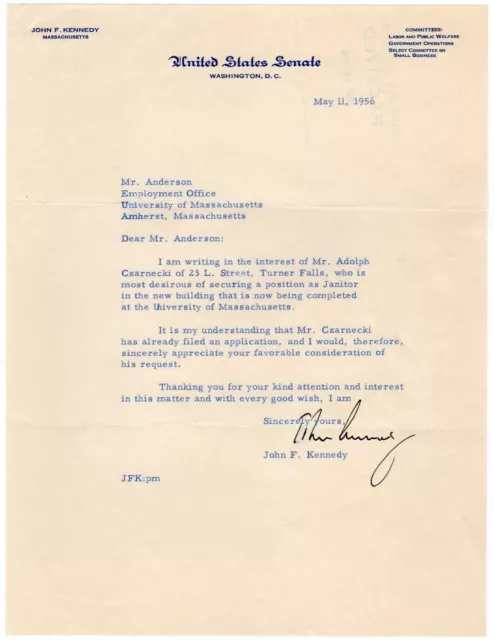 Kennedy, John F. (1917-1963) - Fine typed letter signed