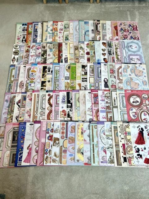 100 Mix A4 Hunkydory / Kanban Topper Die Cut Sheets For Card Making, New Job Lot