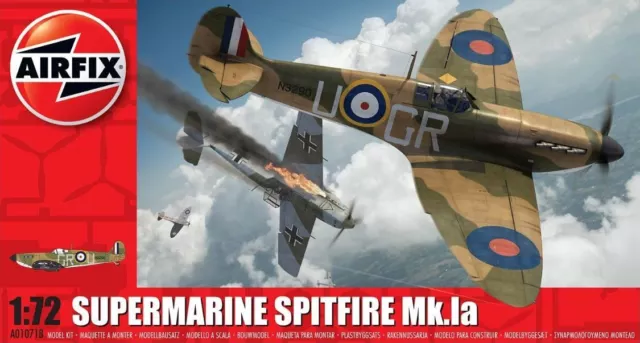 Airfix A01071B Supermarine Spitfire MkIa 1/72 Scale Plastic Model Kit