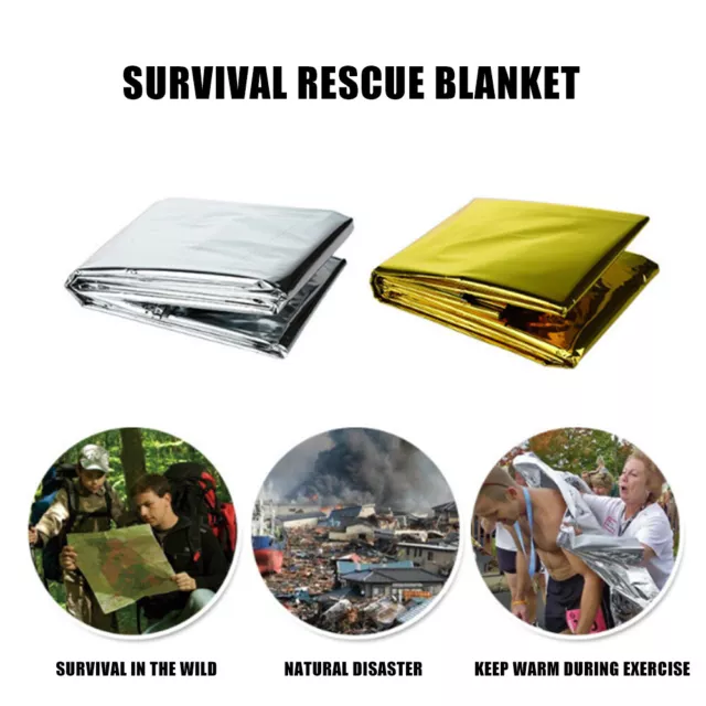 Waterproof EMERGENCY FOIL BLANKET Thermal Camping  Survival Rescue