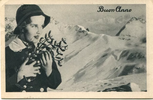 A09 - Cartolina " Buon Anno " viaggiata 29-12-1938