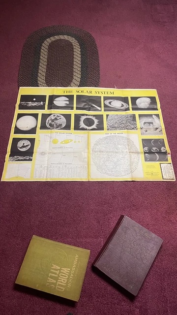 Vintage Giant 50x38 American Map Co. Atlas Map / Chart of the SOLAR SYSTEM