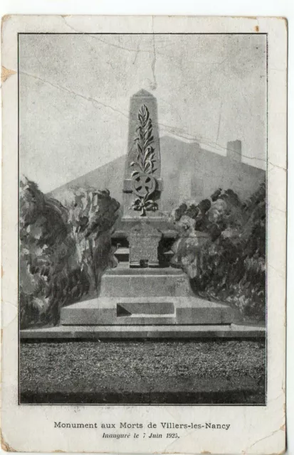 VILLERS LES NANCY - Meurthe et Moselle - CPA 54 - Monument aux Morts - Scotchée