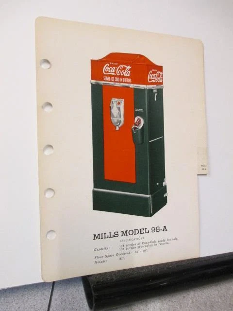 COCA COLA 1940 store salesman sample soda bottle vending machine cooler MILLS A