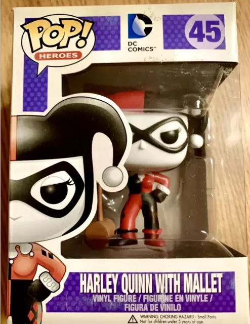 Harley Quinn With Mallet Funko Pop Vinyl DC Super Heros #45 Vaulted New In Box