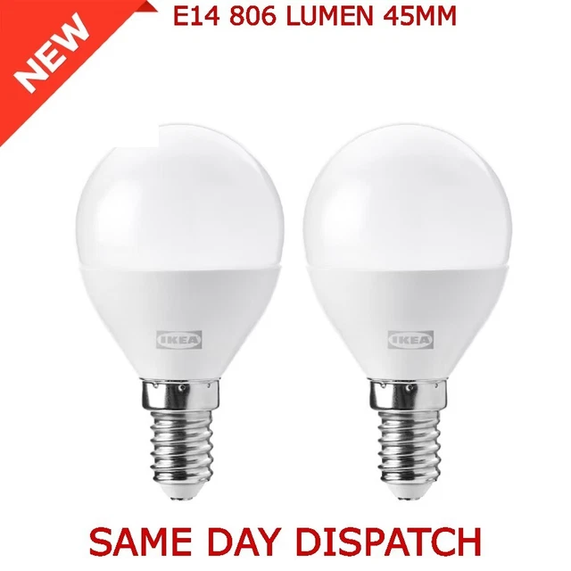 2 PACK SOLHETTA LED bulb E14 806 lumen Globe opal white 27000K 5.9 W