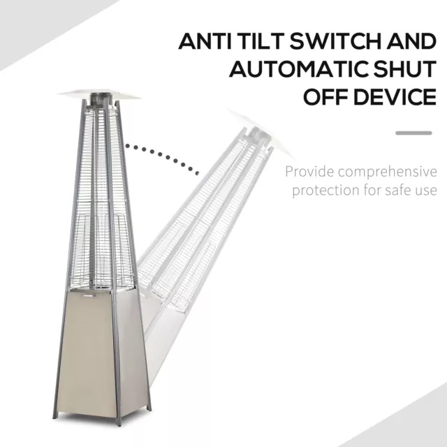 10,5KW Outdoor Terrassengasheizung Pyramide Propanheizung mit Regler, Schlauch, Abdeckung 3
