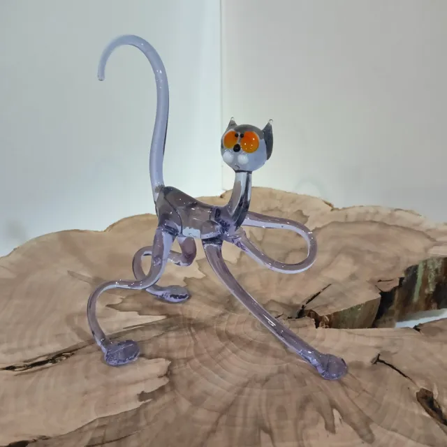 GLASS Animals. Beautiful Murano glass cat. A souvenir. Toy. Handmade