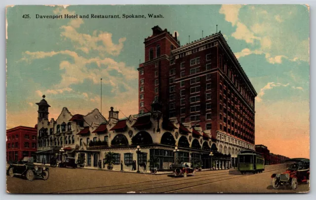 Postcard Davenport Hotel and Restaurant, Spokane WA B77