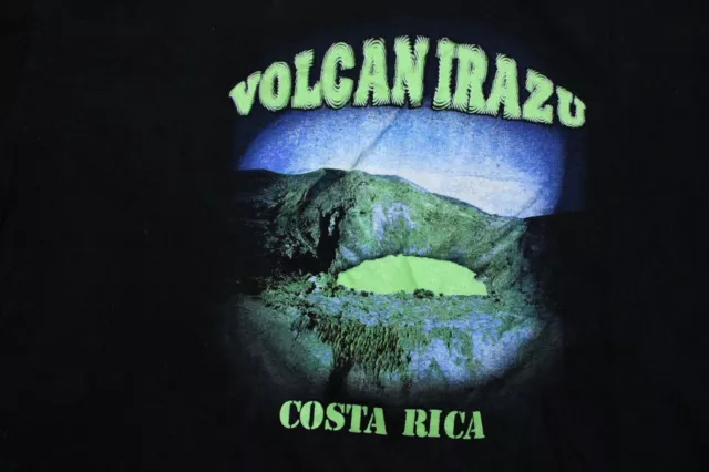 Vintage Costa Rica T Shirt Large Black Volcan irazu Volcano Print Preshrunk Rare 2