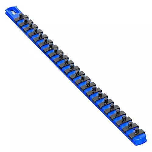 Ernst 8403 18 Socket Organizer with 22 Twist Lock Clips - Blue - 1/4