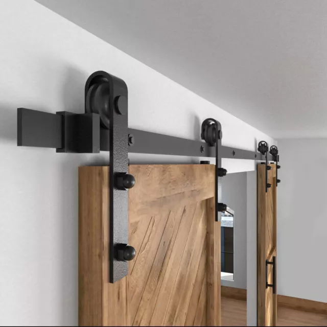 6.6-11.6FT Sliding Barn Wood Door Hardware Closet Track Kit For Single/Double