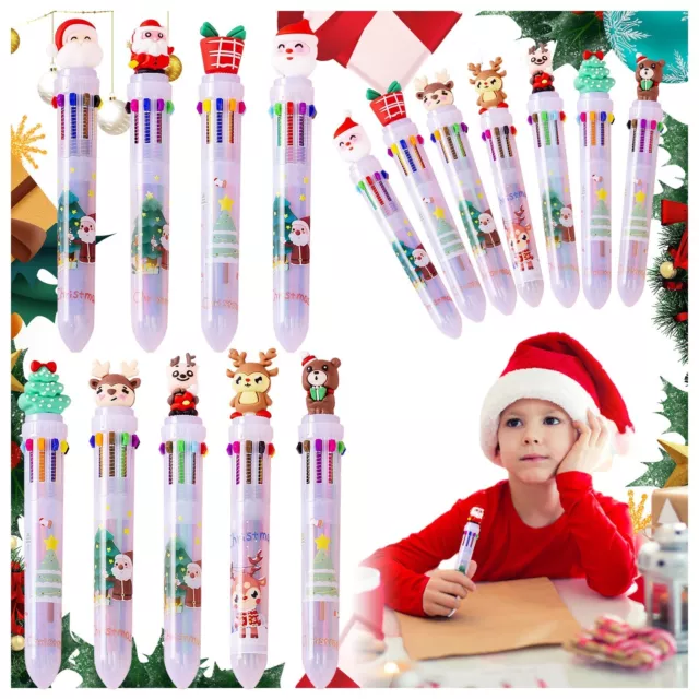 Cartoon Christmas 10 Color Ballpoint Pen Christmas Student Stationery Gift Cute