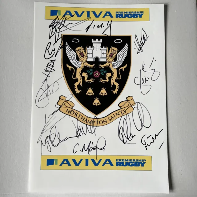 Northampton Saints Rugby Union Club Hand Signed Autographs ? Year