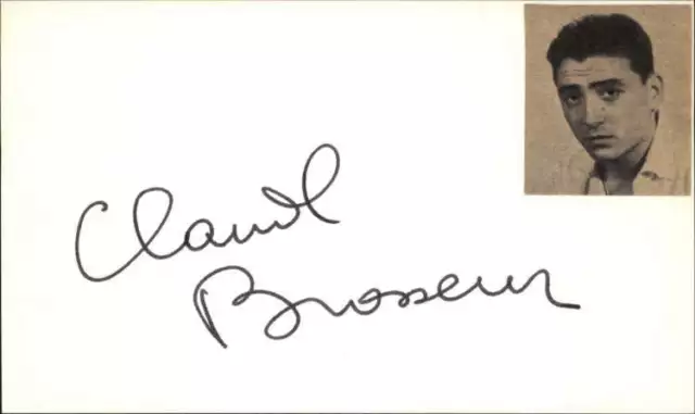 Claude Brasseur Actor Signed 3" x 5" Index Card
