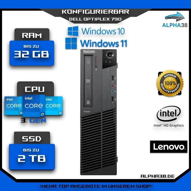 Mini PC Lenovo ThinkCentre M93P Reconditionné - I7 16Go RAM 240Go SSD Win11 Pro