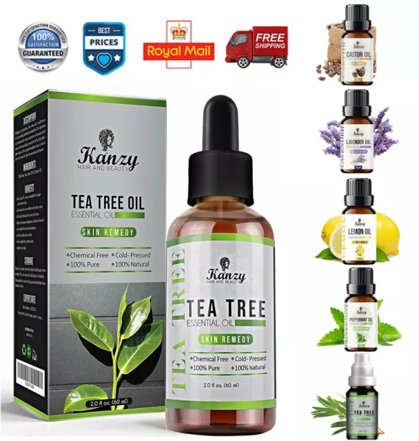 Kanzy Essential Oils 60ml Tea tree Oil for Hair Face Skin Nails Australian Oil