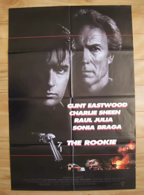 THE ROOKIE 1990 Orig movie poster Clint Eastwood Charlie Sheen crime police gun