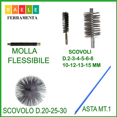 asta scovolo scovoli 140 cm per pulizia canna fumaria tubi camino stufa 