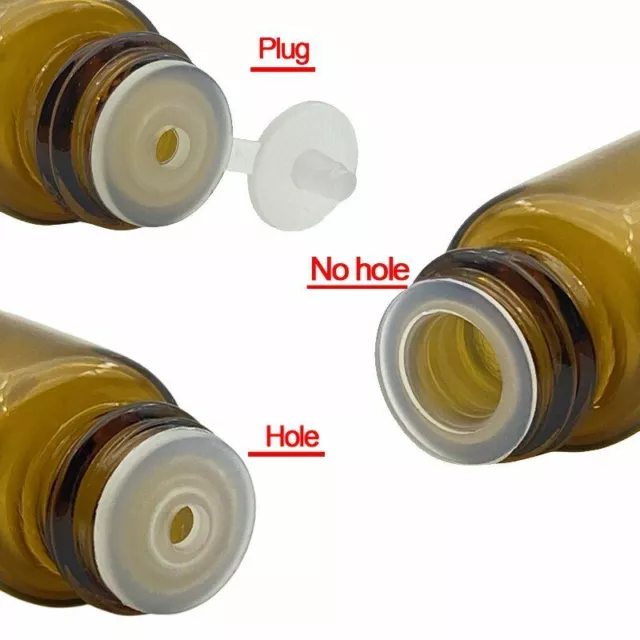 10pcs 1ml Vidrio Ámbar Vial Empty Aceite Esencial Botella Con / Orificio 2