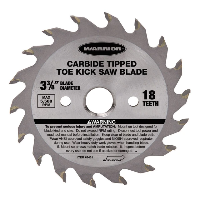 WARRIOR 3-3/8 in. Hoja de sierra circular de 18 T con punta 62401