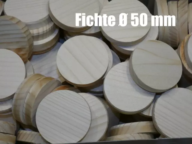 Querholzplättchen Fichte Facett Holzscheiben Ø 50 mm Konusplättchen