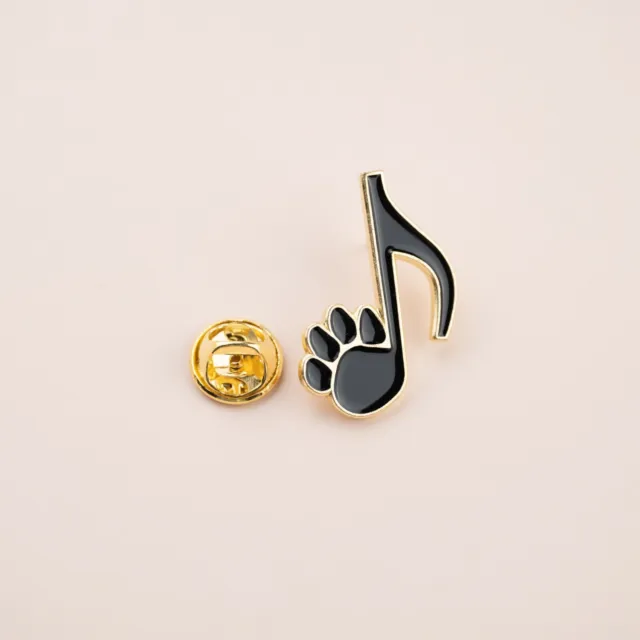Cute Adorable Black Cat Paw Music Note Keyboard Kitten Pin Brooch Badge Style