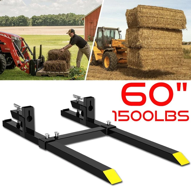 1500lbs 60" Tractor Trailer Pallet Forks Skid Steer Loader Bucket Clamp Forks US