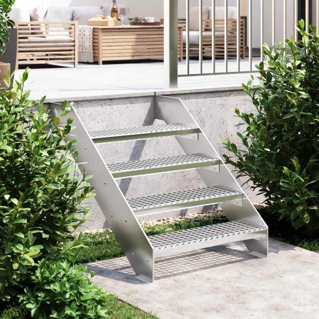 Vidaxl Gradino in Griglia 70x24x7 cm Acciaio Zincato