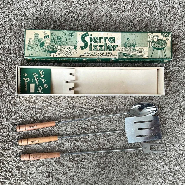 𝅺Sierra sizzler grill tool set Vintage in box
