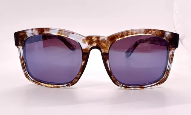 RARE WILDFOX GAUDY Sunglasses Translucent Tortoise Blue Mirror Handmade