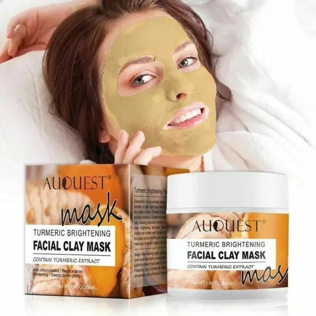 Máscara de arcilla de cúrcuma limpieza profunda acné exfoliante máscara facial blanqueador facial