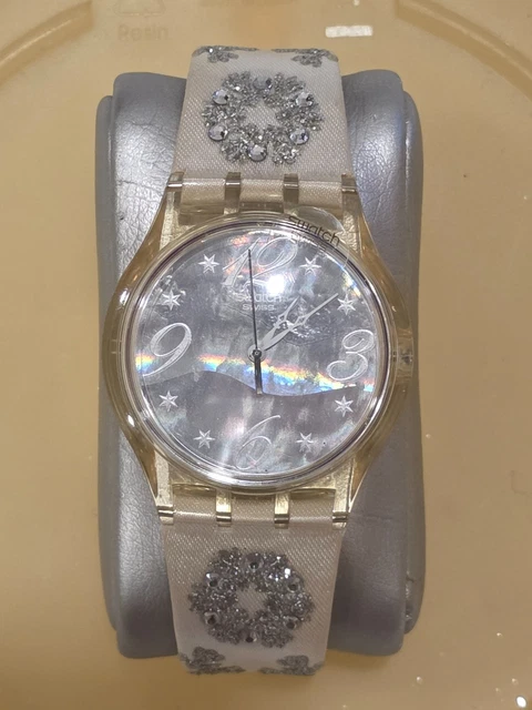 RARE 2003 SWATCH Skin PLUME DE FETE SFK136 Ultra-Thin Swiss  display picture 1
