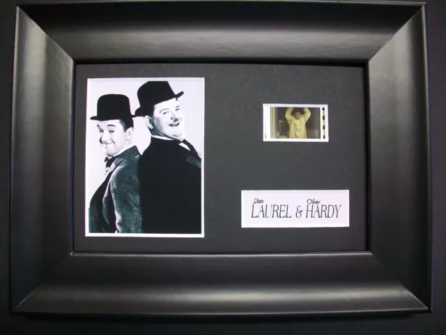 LAUREL AND HARDY Framed Movie Film Cell Memorabilia Compliments poster dvd