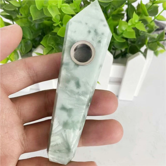 Crystal Smoke Pipes Natural Quartz Point Obelisk Wand Smoking Pipe Collect Gift