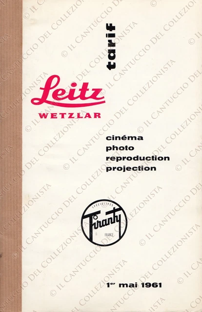 1961 Leitz Leica Tarif prix catalogue Cinema Photo Tiranty *booklet