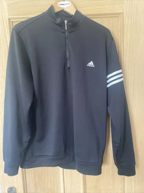 Mens Adidas Climalite Black Large Golf Half Zip