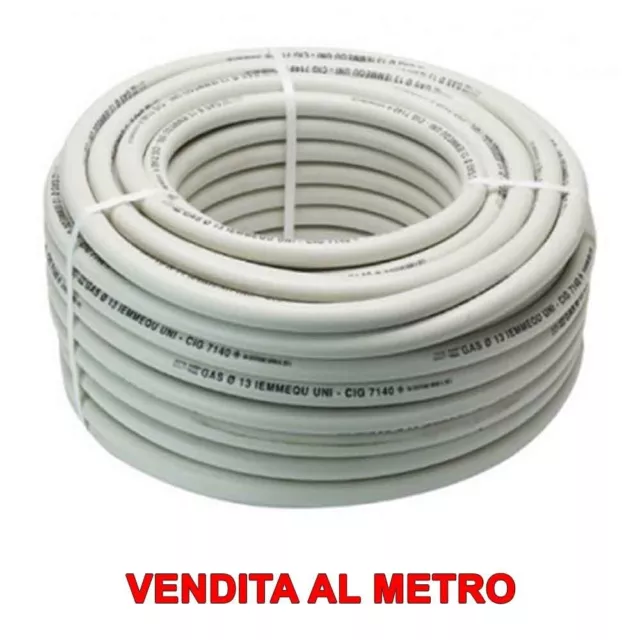 Tubo in gomma bianca per gas metano mm.13 x 20 vendita a metro