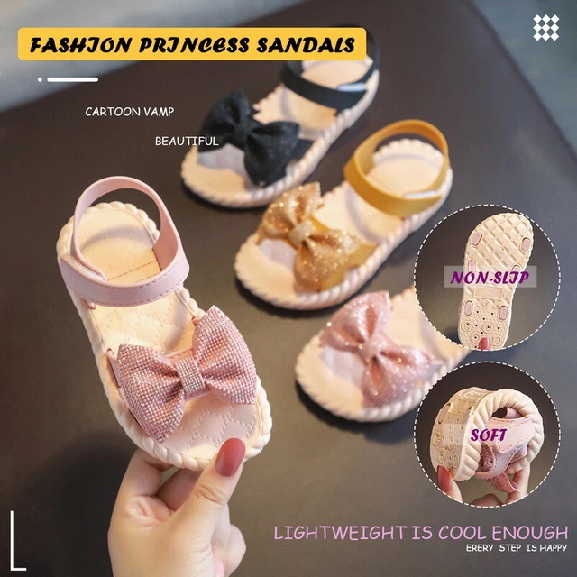 Girls Flower Flat Sandals Summer Toddler Kids Holiday Princess School Shoes Size