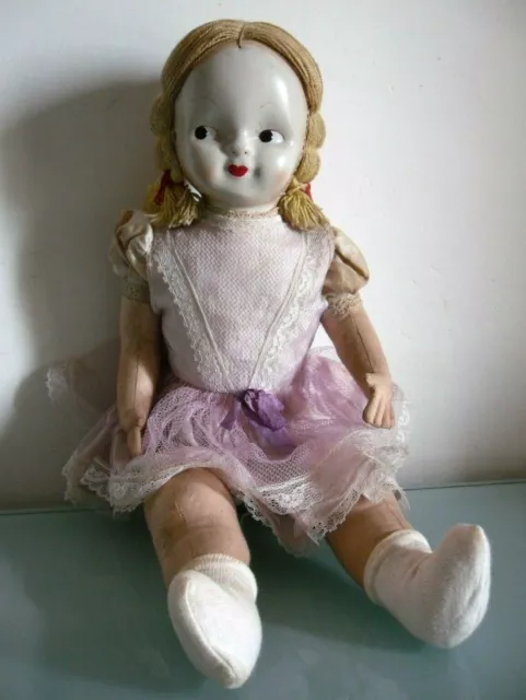 Bambola  Antica In Tessuto E Celluloide   Antique Doll In Fabric And Celluloid 2