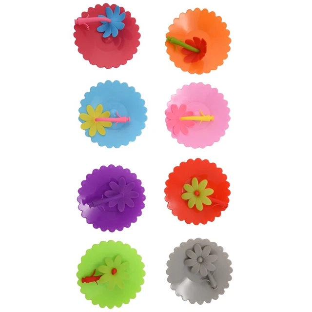 8 Pcs Silicon Cup Covers -Dust Glass Covers for Drinks Coffee Tea Cup Lid Reush