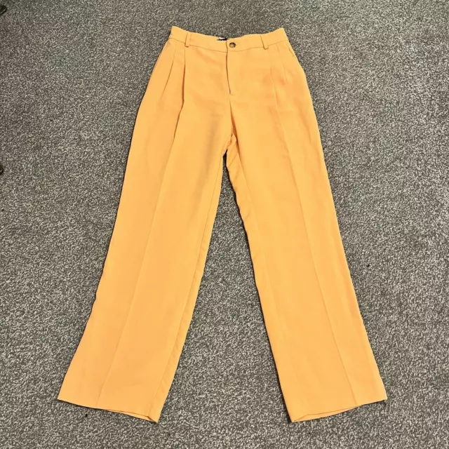 Zara Orange Trousers Size S BNWT Pleated Bloggers Favourite