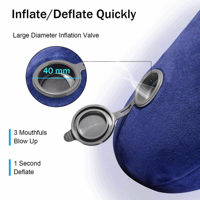 Air Inflatable Neck Support Pillow U Shape Comfort Cushion For Travel Car Flight 2