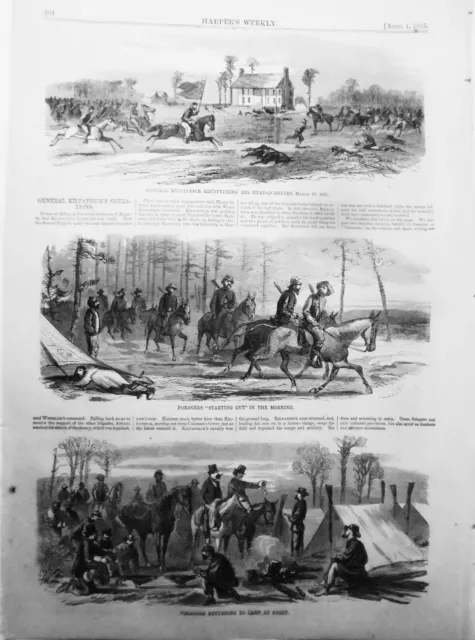 General Kirkpatrick's Operations. 3 Prints. Harper's Weekly, April 1, 1865