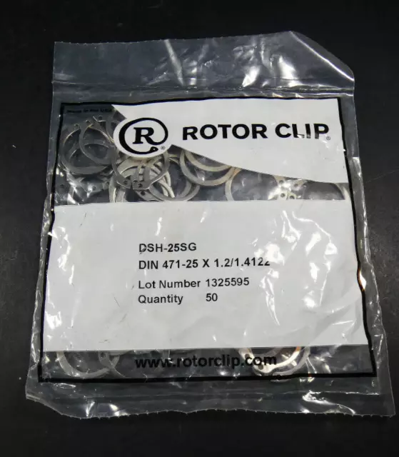 50pcs | Rotor Clip | DSH-25SG | Stainless Steel Shaft Fuse Ring 25x1.2