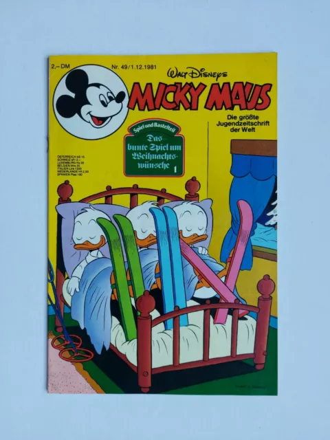 Ehapa - Micky Maus Nr. 49 / 01.12.1981 - Top Zustand / Z1- (mit Beilage)