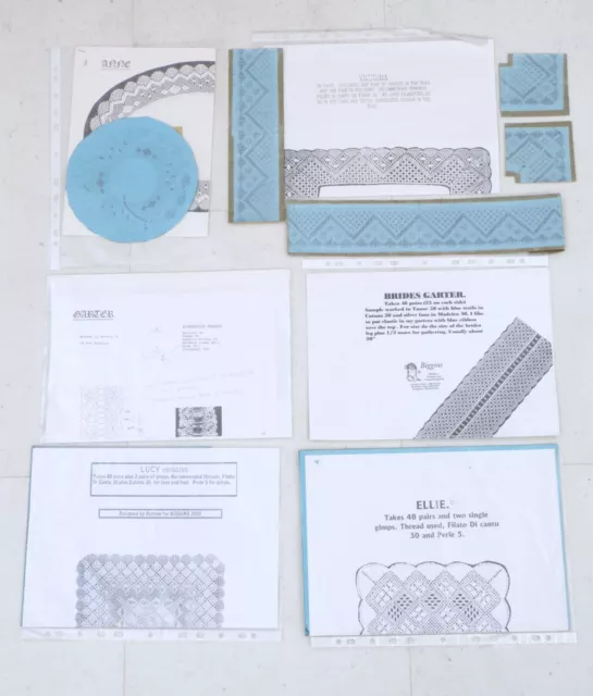 Bundle of 6 Braggins Bobbin Lace Patterns & Prickings