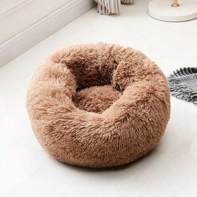 Donut Plush Bed Dog Cat Pet Calming Round Soft Warm Fluffy Kennel Sleeping Nest 6